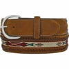 Tony Lama Laced Edge Horse Hair Ribbon Belt