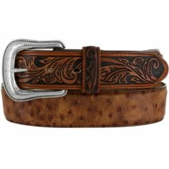Tony Lama Rustic Ostrich Print Belt