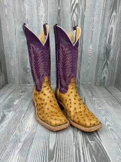 Men's Anderson Bean Umber Bruciato Full Quill Ostrich With 13" Violet Buffamonte Tops