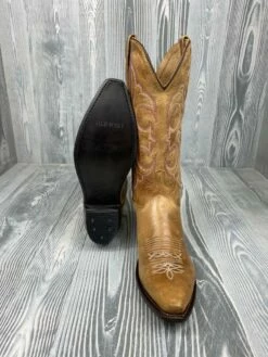 Ladies Oldwest Tan Snip Toe Cowgirl Boots - LF1596 -cowboy clothing shop thumbnail 2