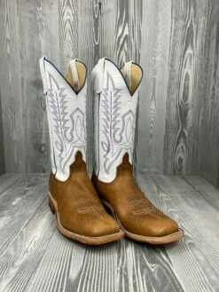 Mens Anderson Bean Distressed American Bison With 13" White Kidskin Tops